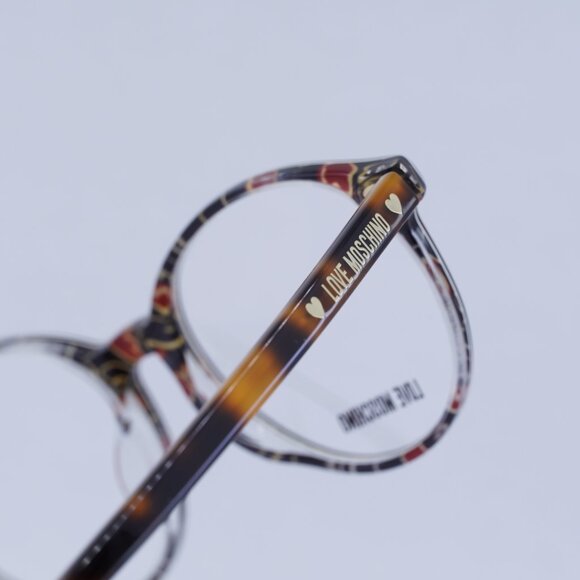 Moschino Love MOL542/F 0VH800 Eyeglasses Dark Havana 50mm Round Frame - Picture 5 of 9